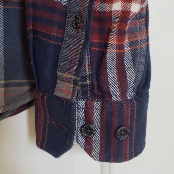 EDDIE BAUER Men's Flannel Shirt Blue Red Plaid Size M - Picture 6 of 11
